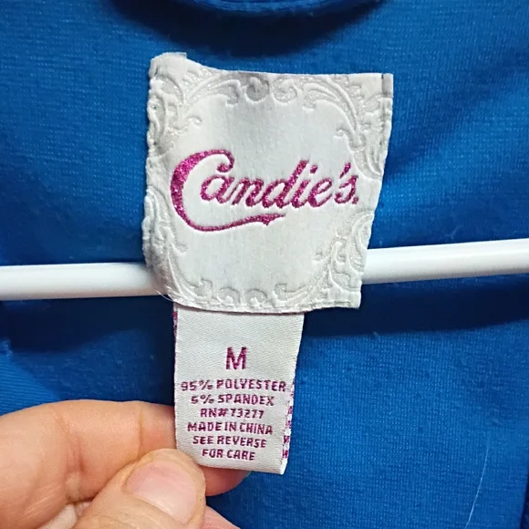 Candie's Vibrant Blue Double-Breasted Trench Coat - Picture 2 of 2